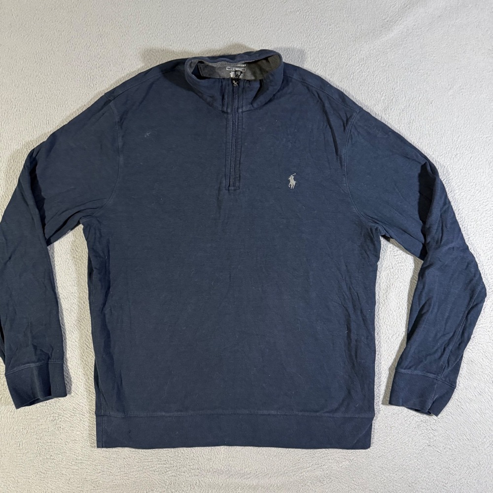 Polo Ralph Lauren Mens Large Quarter Zip Pullover Long Sleeve Casual‎ Jumper